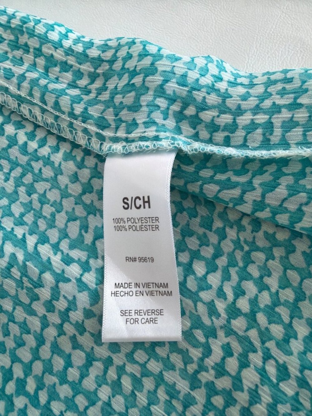 Fever Aqua Speckle Grid Sleeveless Double Layer Blouse, Small - Picture 10 of 11